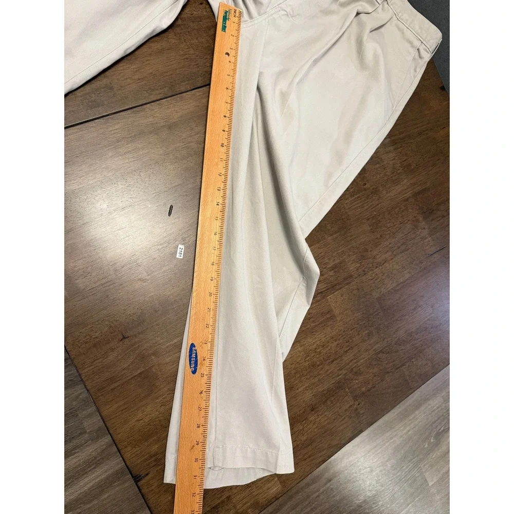 Timber Creek by Wrangler Mens 40x30 Pleated Front Chino Pants Beige Cotton Twill